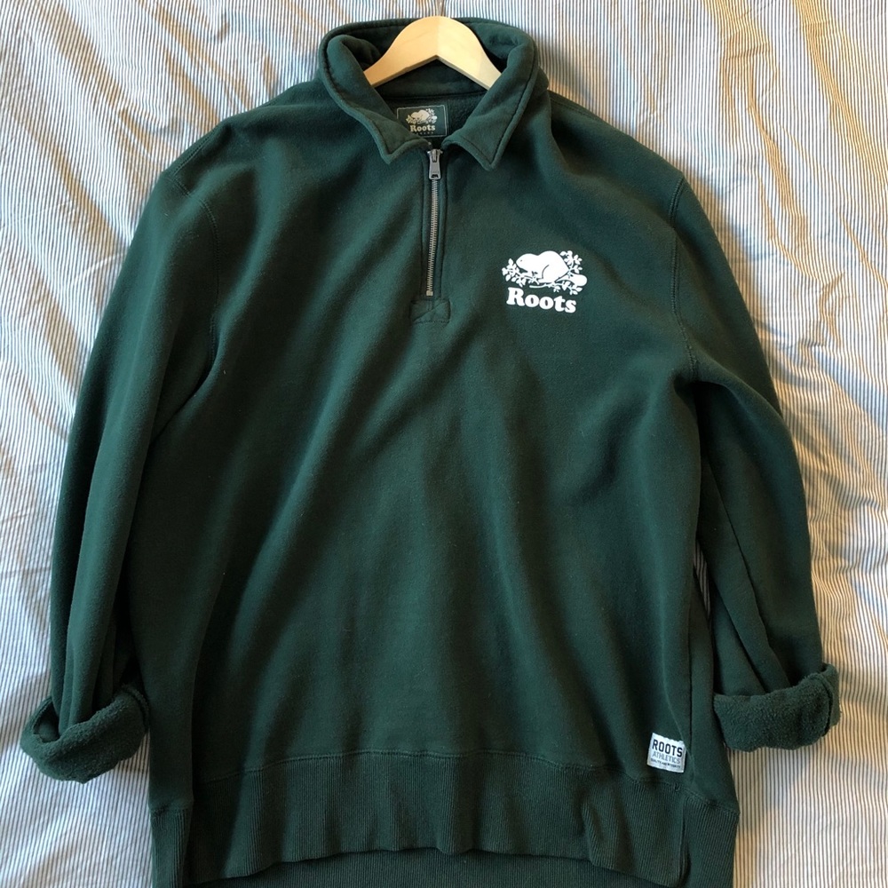 Forest green Roots 1/4 zip